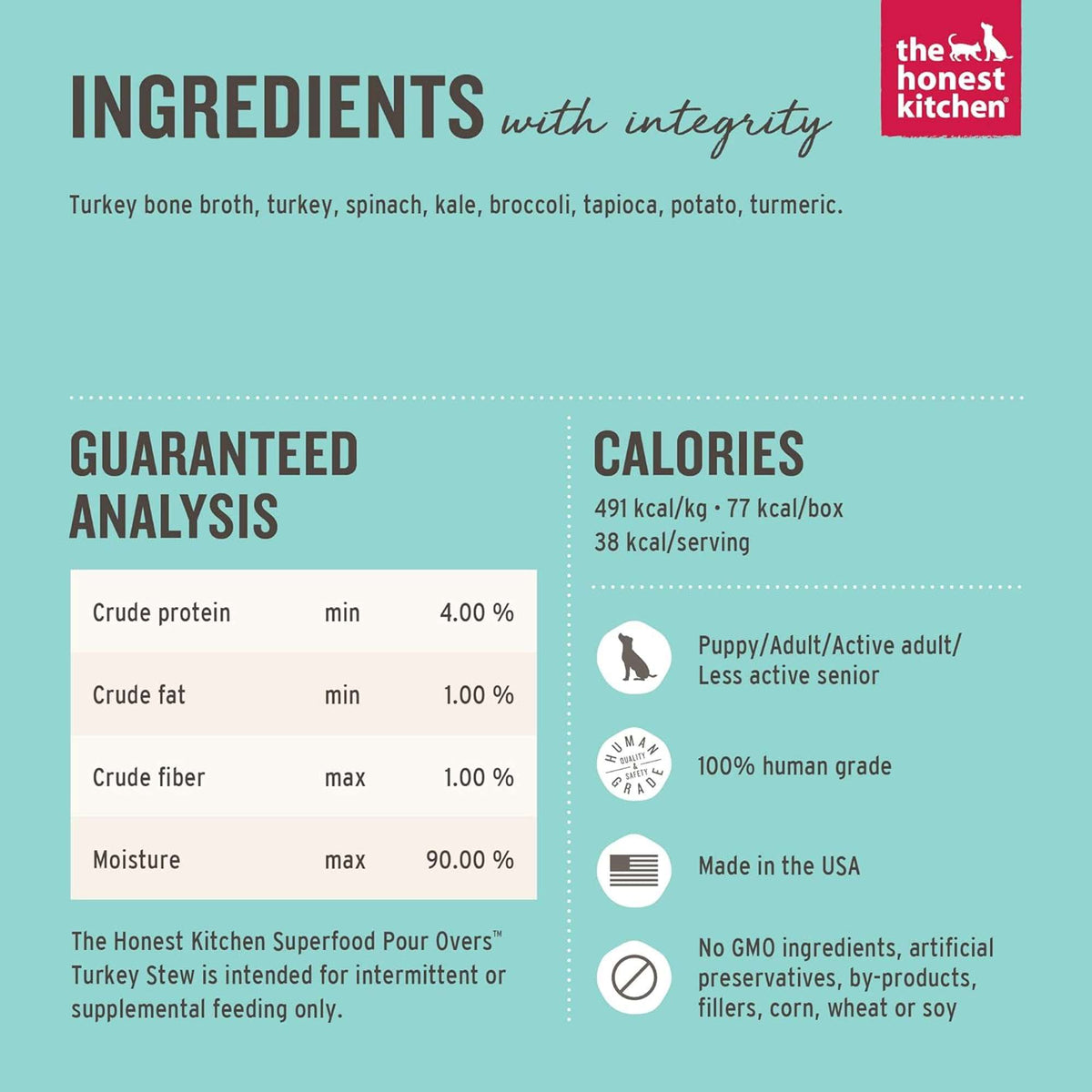 The Honest Kitchen Superfood Pour Overs Turkey Stew Dog Meal Topper