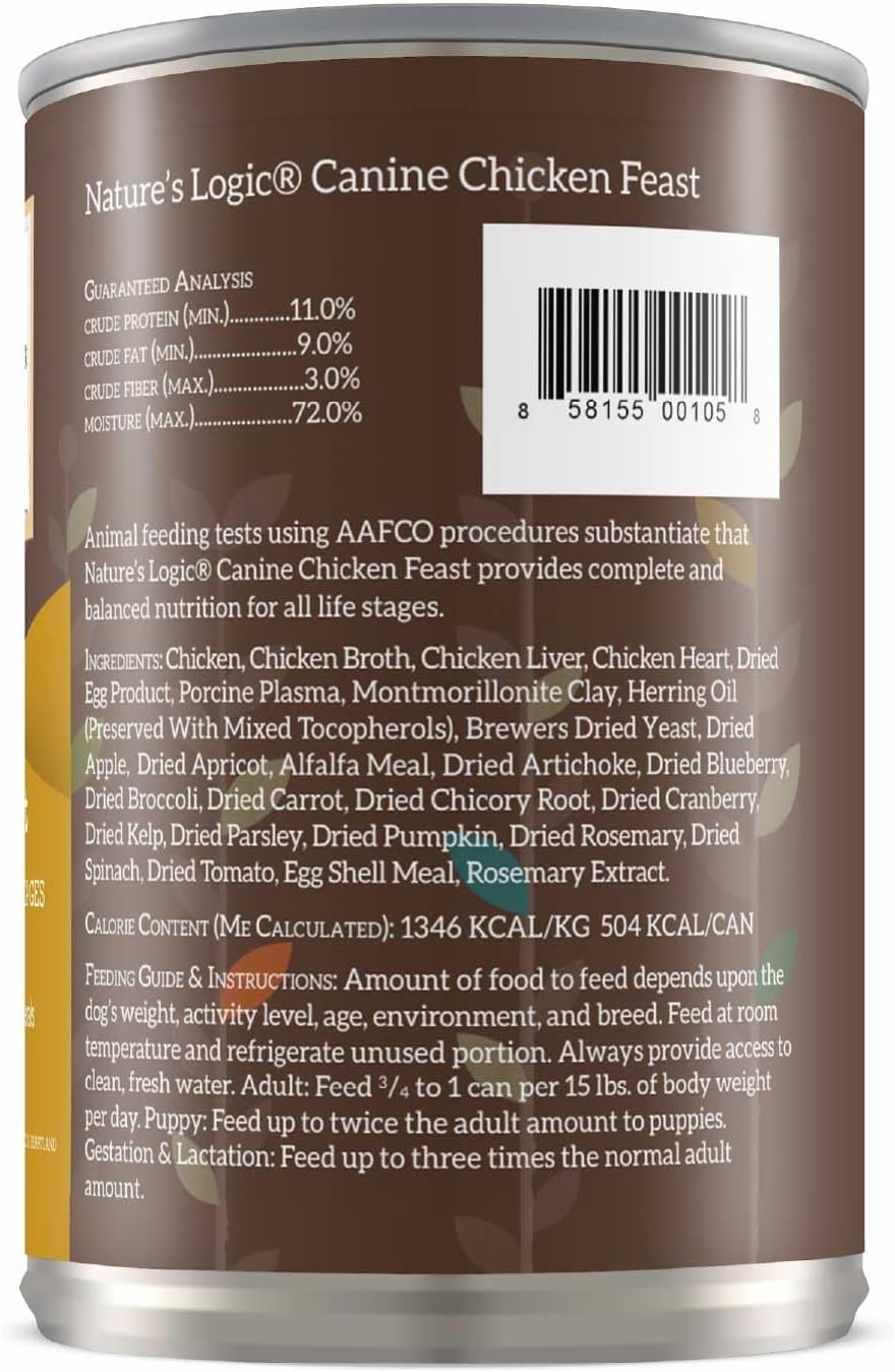 Nature&#39;s Logic Canine Chicken Feast Canned Dog Food