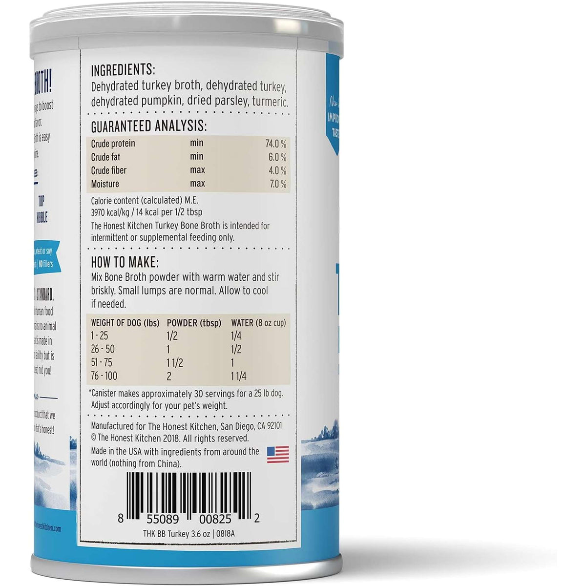 The Honest Kitchen Daily Boosters Instant Bone Broth Turkey Dog &amp; Cat Supplement