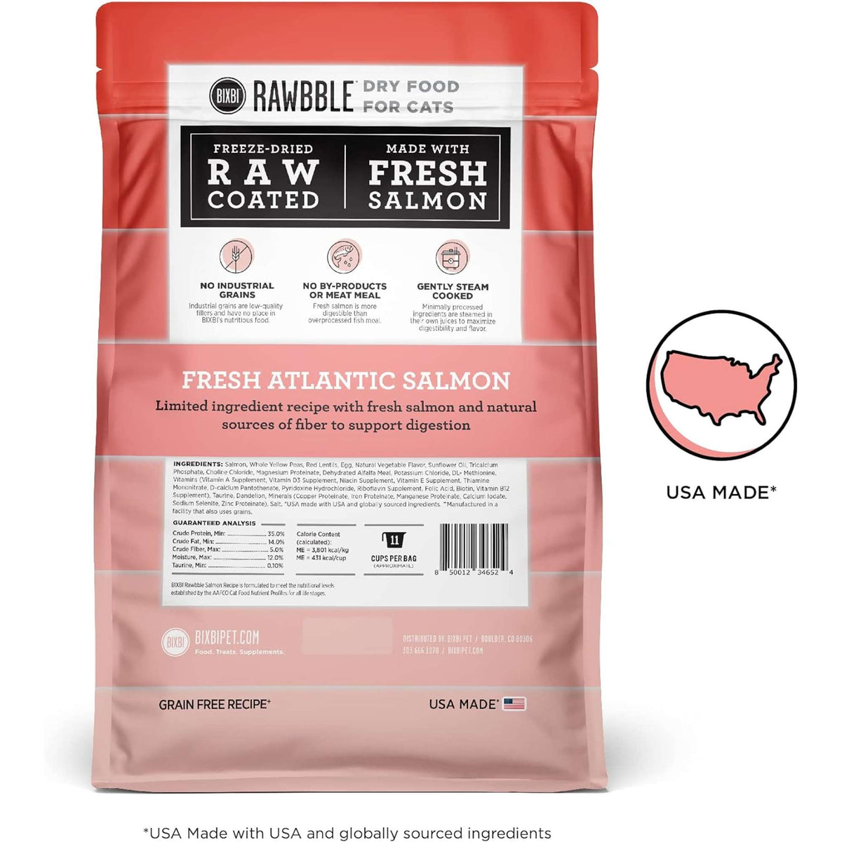 Bixbi Rawbble Freeze-Dried Raw Coated Grain Free Salmon Cat Food