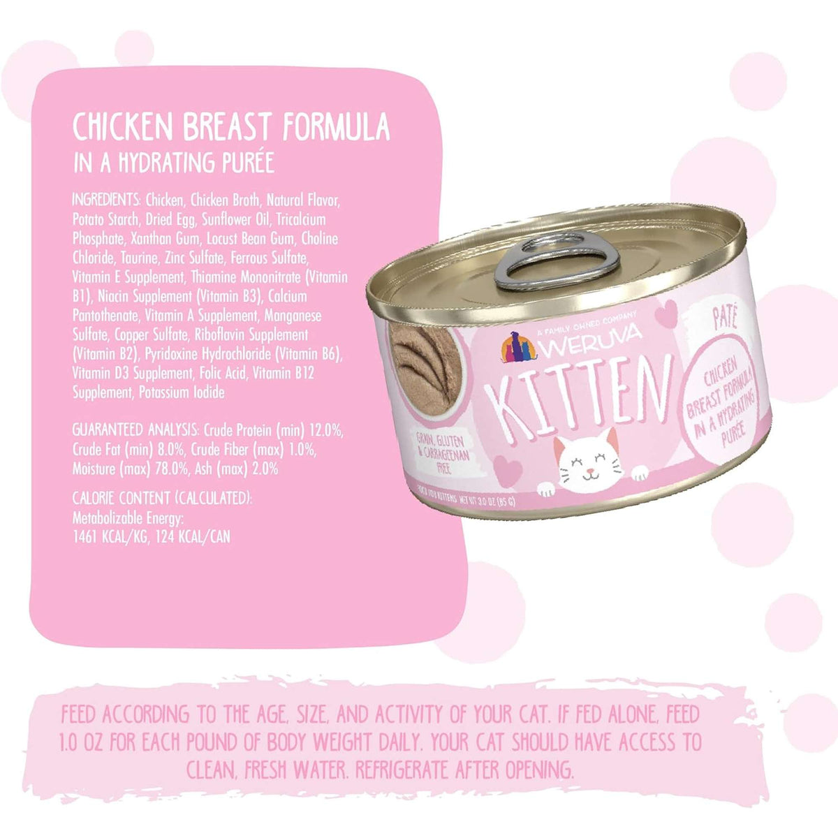 Weruva Kitten Paté Chicken Breast in Pruée Canned Kitten Food