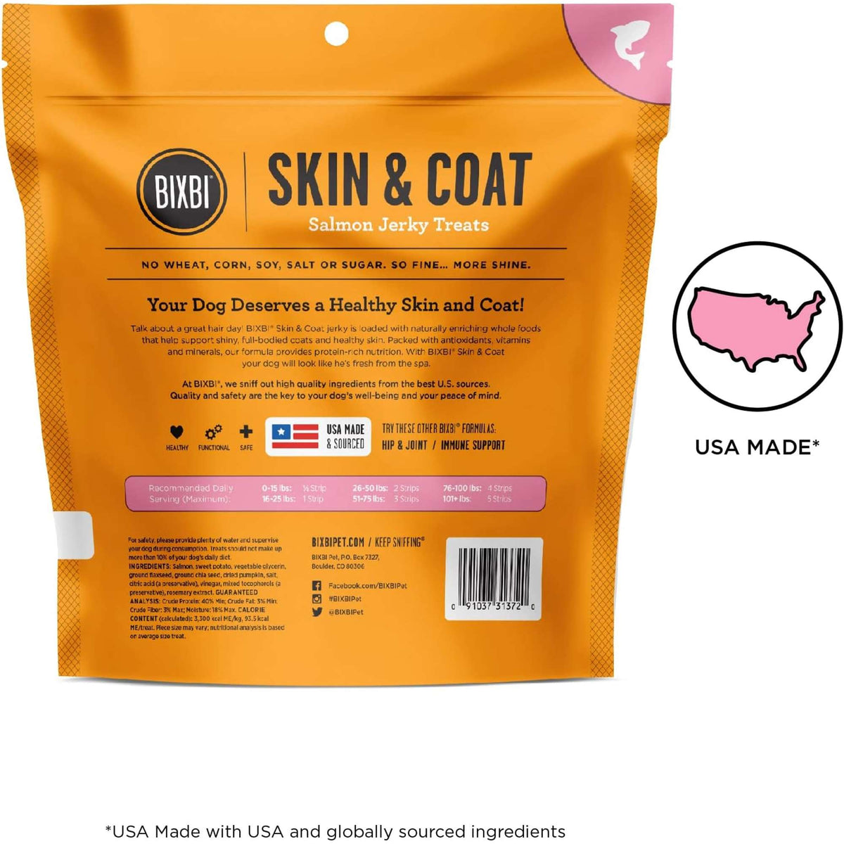 Bixbi Skin &amp; Coat Salmon Jerky Dog Treats