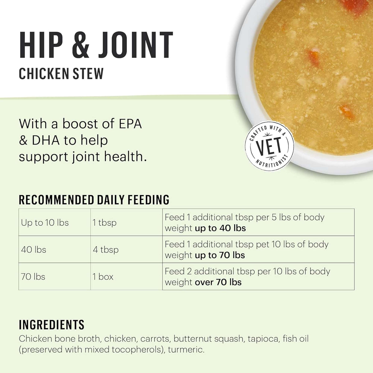The Honest Kitchen Grain Free Pour Overs Hip &amp; Joint Chicken Stew Dog Meal Topper