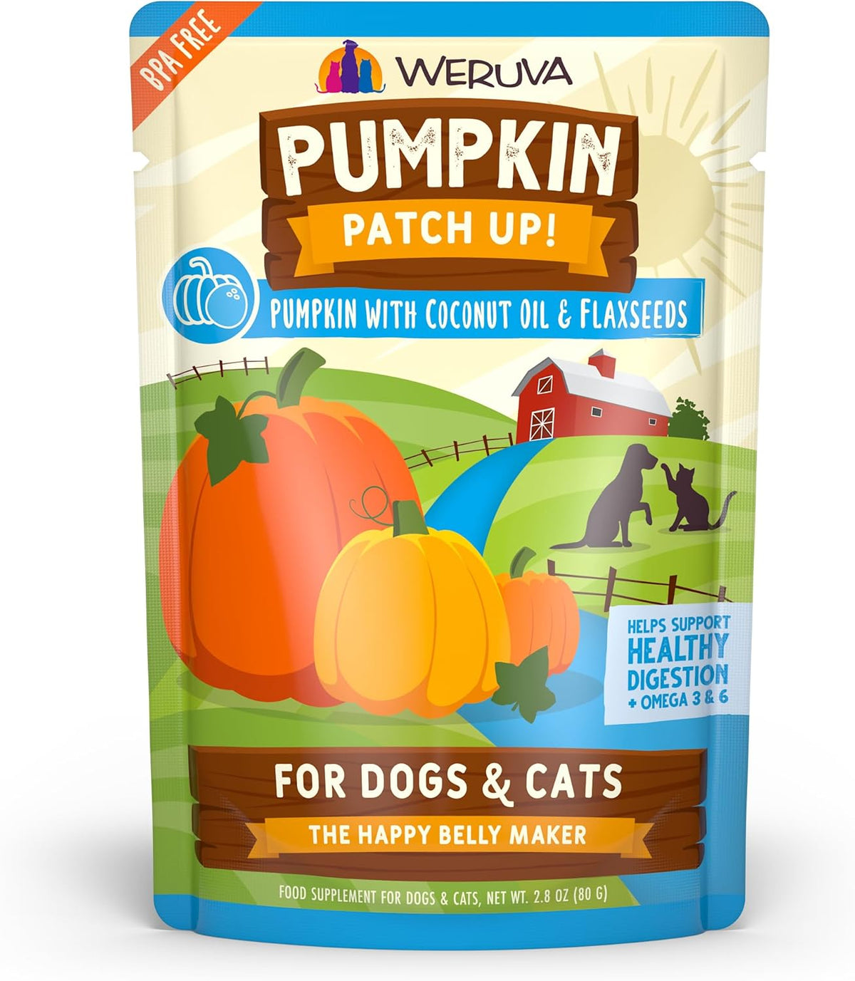 Weruva Pumpkin Patch Up! Pumpkin with Coconut Oil &amp; Flaxseeds Dog &amp; Cat Food Supplement