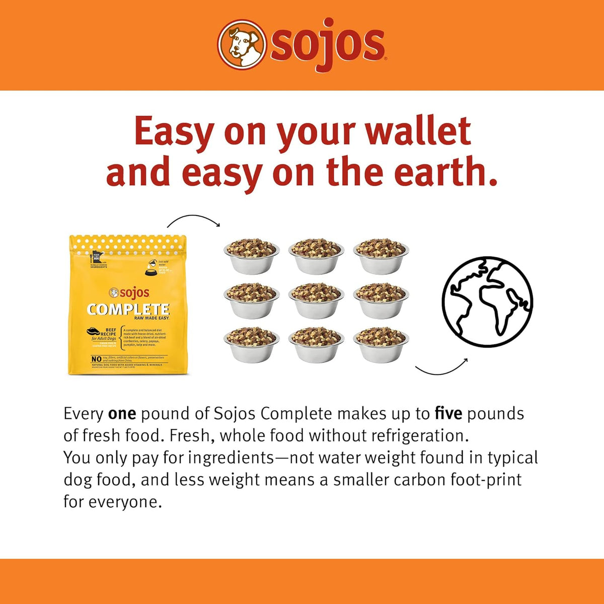 Sojos Freeze-Dried Raw Complete Beef Dog Food