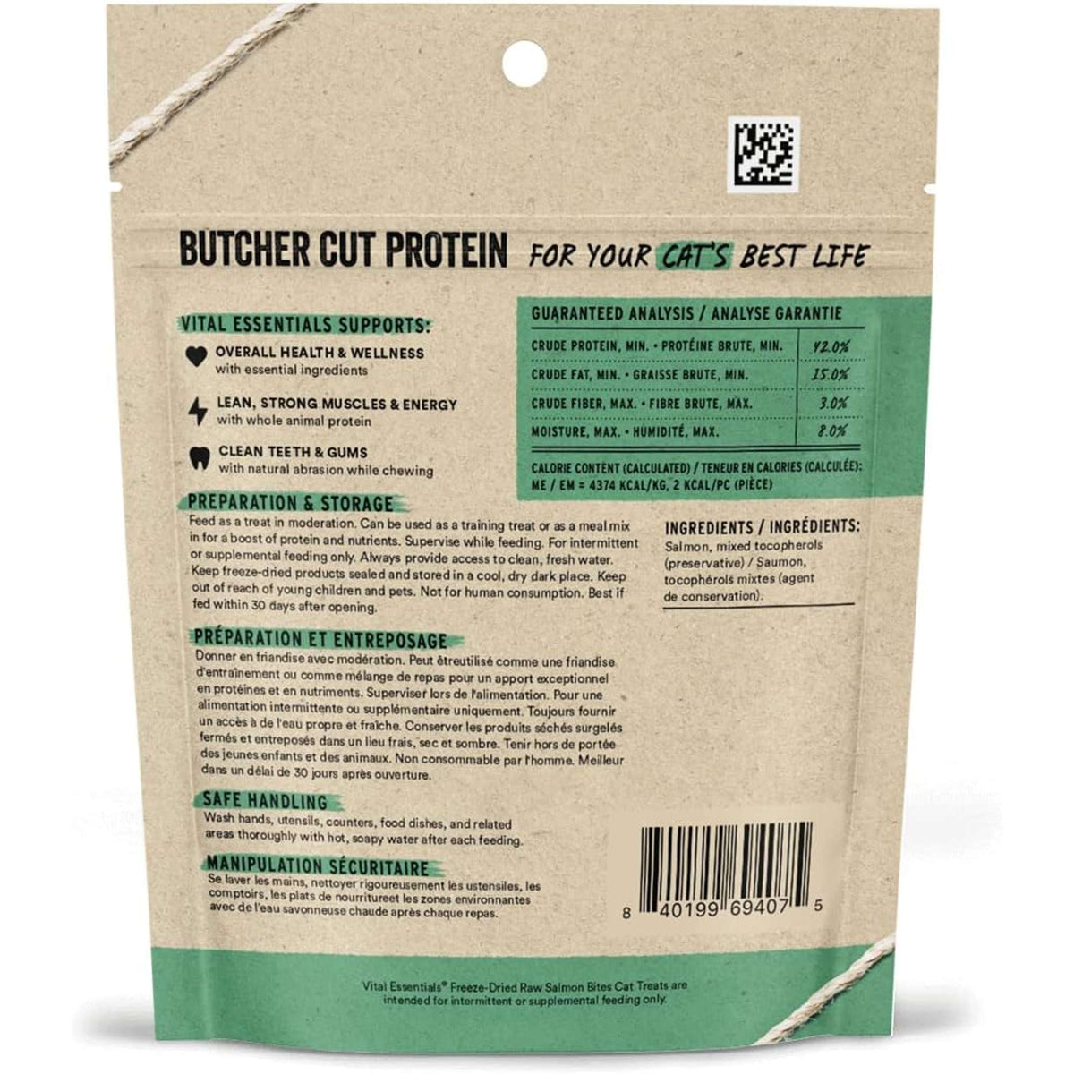 Vital Essentials Freeze-Dried Raw Salmon Bites Cat Treats