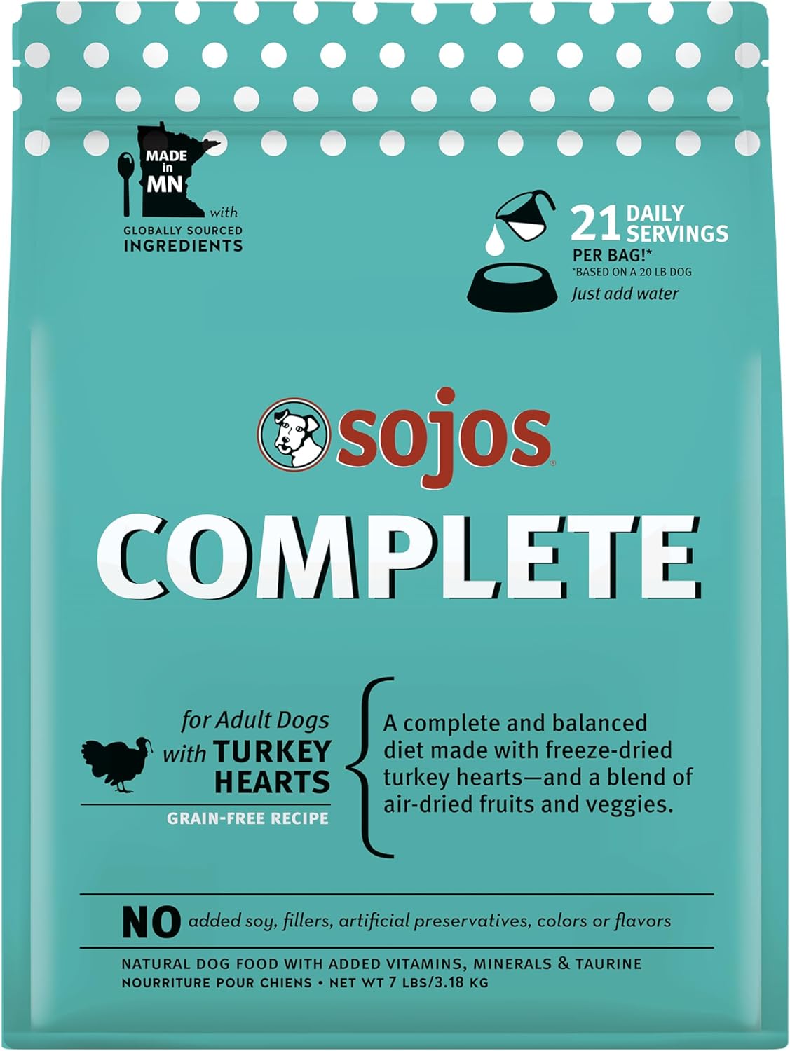Sojos Freeze-Dried Raw Complete Turkey Dog Food