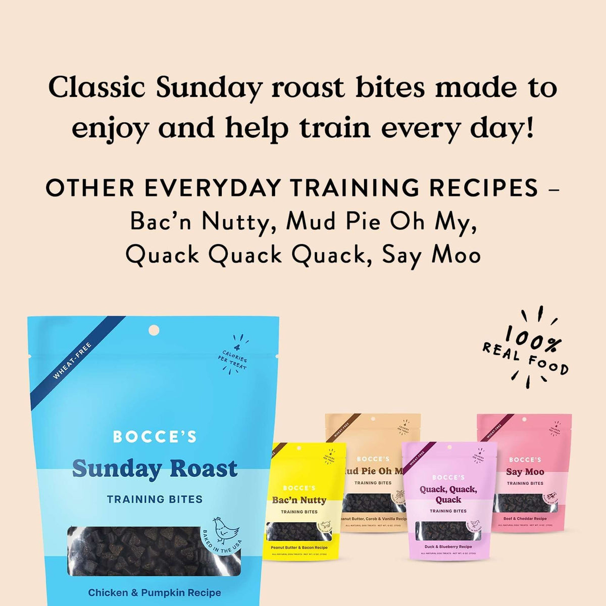 Bocce&#39;s Bakery Sunday Roast Chicken and Pumpkin Training Bites Dog Treats