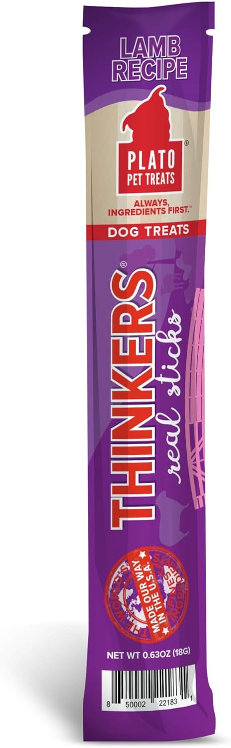 Plato Pet Treats Thinkers Real Sticks Lamb Recipe for Dogs