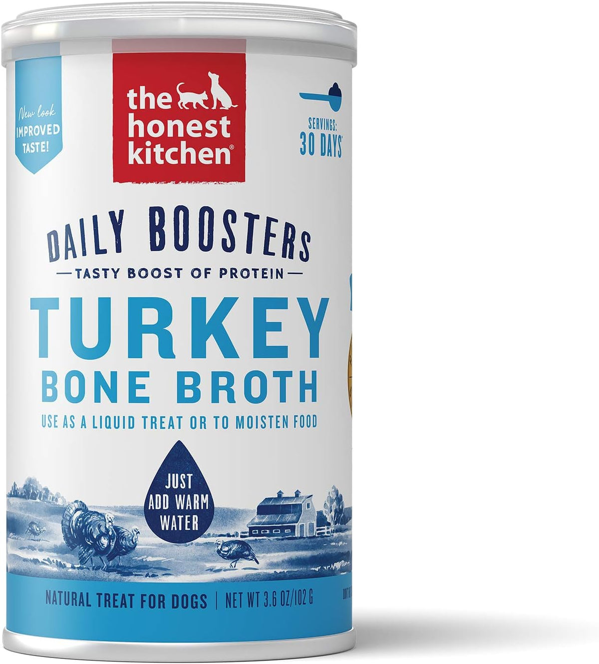 The Honest Kitchen Daily Boosters Instant Bone Broth Turkey Dog &amp; Cat Supplement