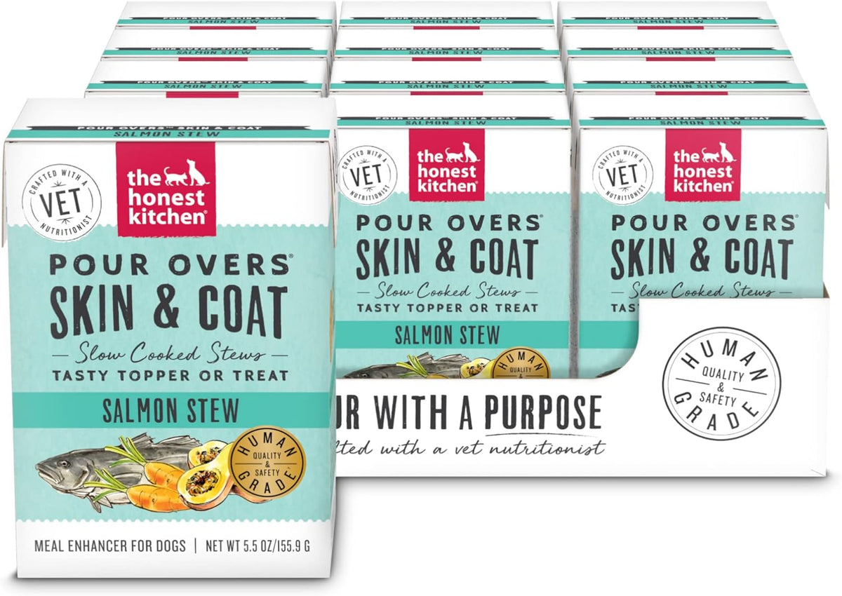 The Honest Kitchen Skin &amp; Coat Pour Overs Salmon Stew Dog Meal Topper