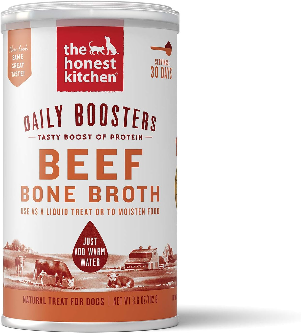 The Honest Kitchen Daily Boosters Instant Bone Broth Beef with Turmeric Dog &amp; Cat Supplement