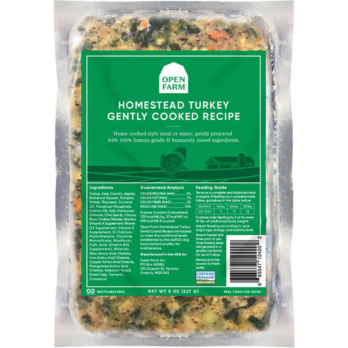 Open Farm Gently Cooked Homestead Turkey Frozen Dog Food