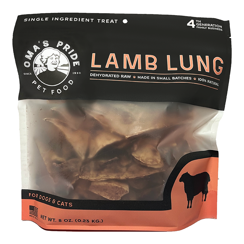 Oma&#39;s Pride Dehydrated Raw Lamb Lung Dog &amp; Cat Treats