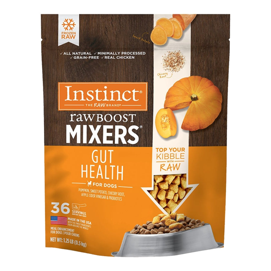 Instinct Frozen Raw Boost Mixers Grain-Free Gut Health Recipe Dog Food Topper