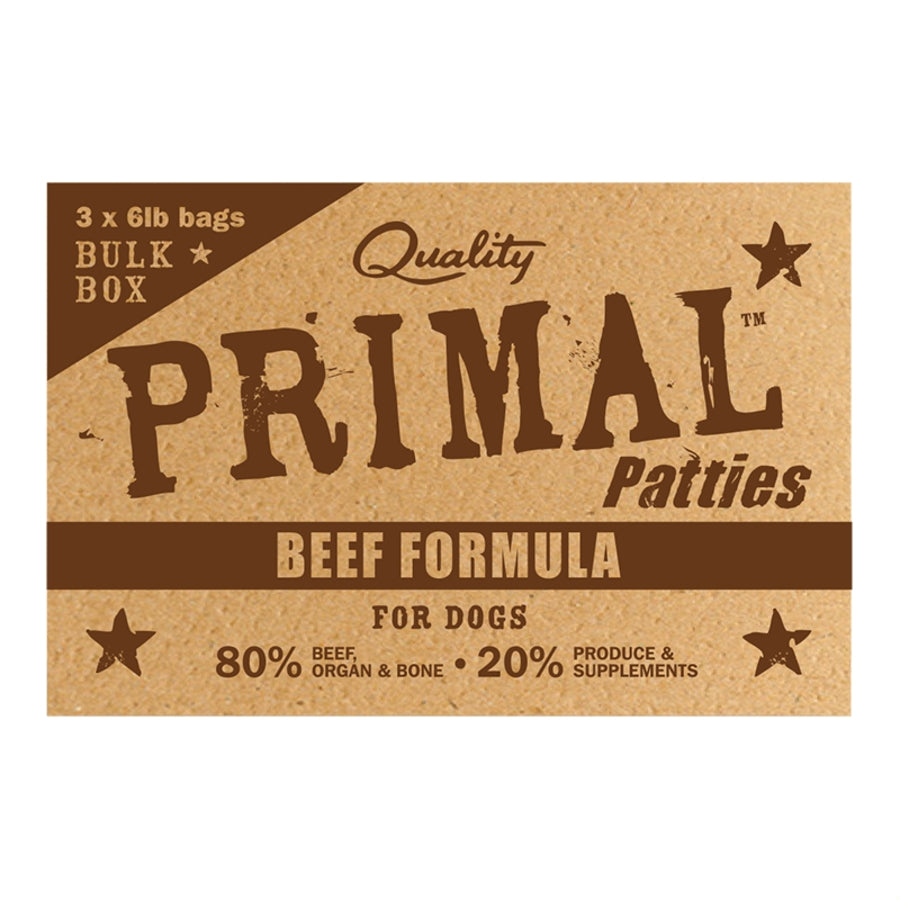 Primal Frozen Patties Beef Raw Dog Food