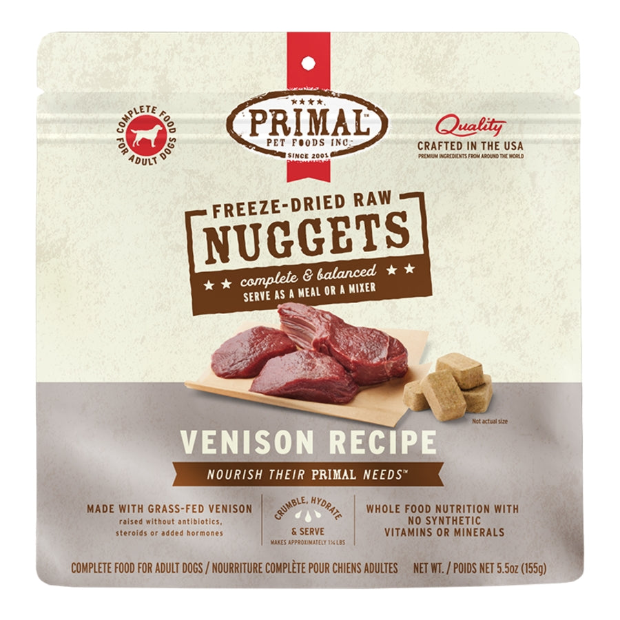 Primal Freeze-Dried Raw Nuggets Venison Dog Food