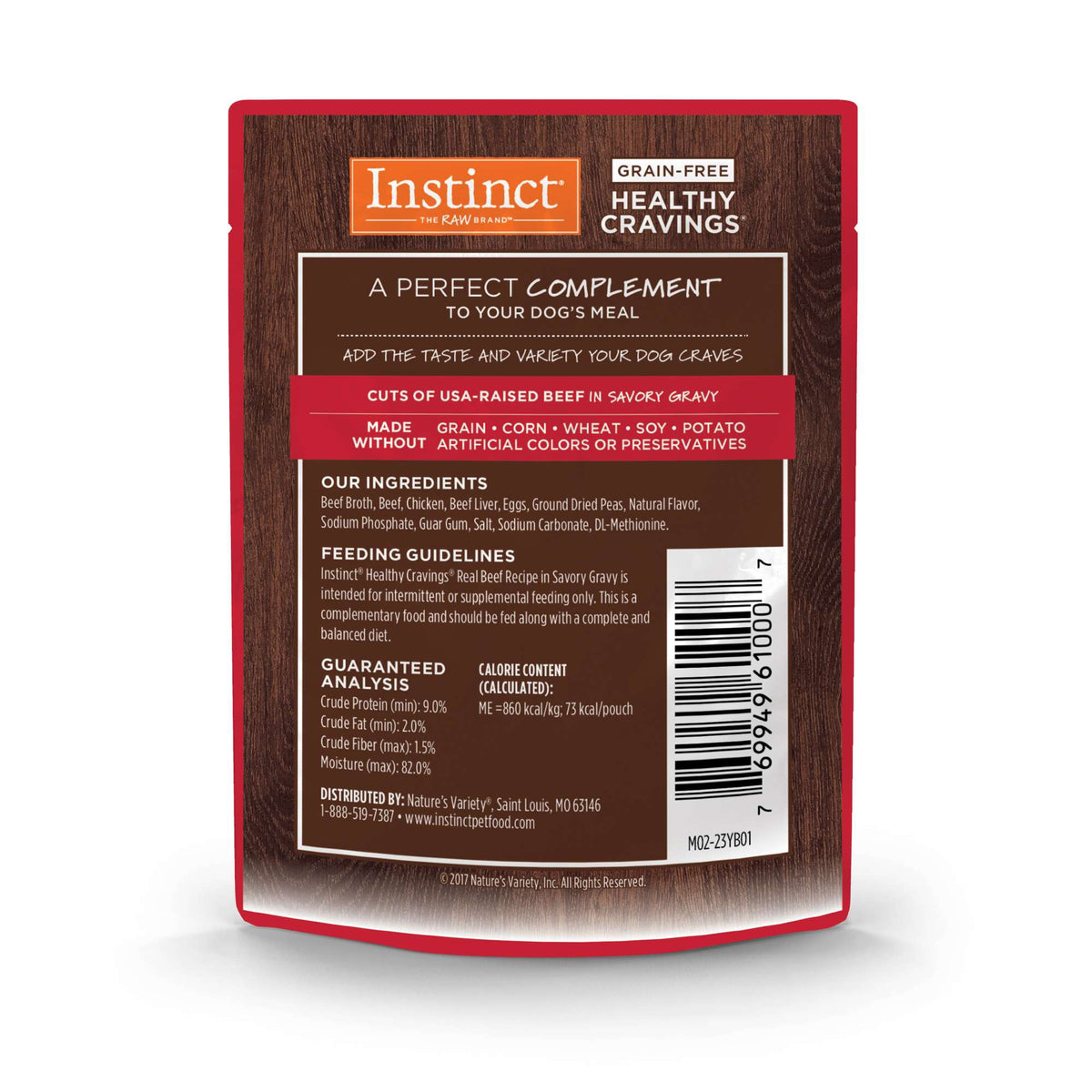 Instinct Healthy Cravings Grain-Free Real Beef Recipe Wet Dog Food Topper
