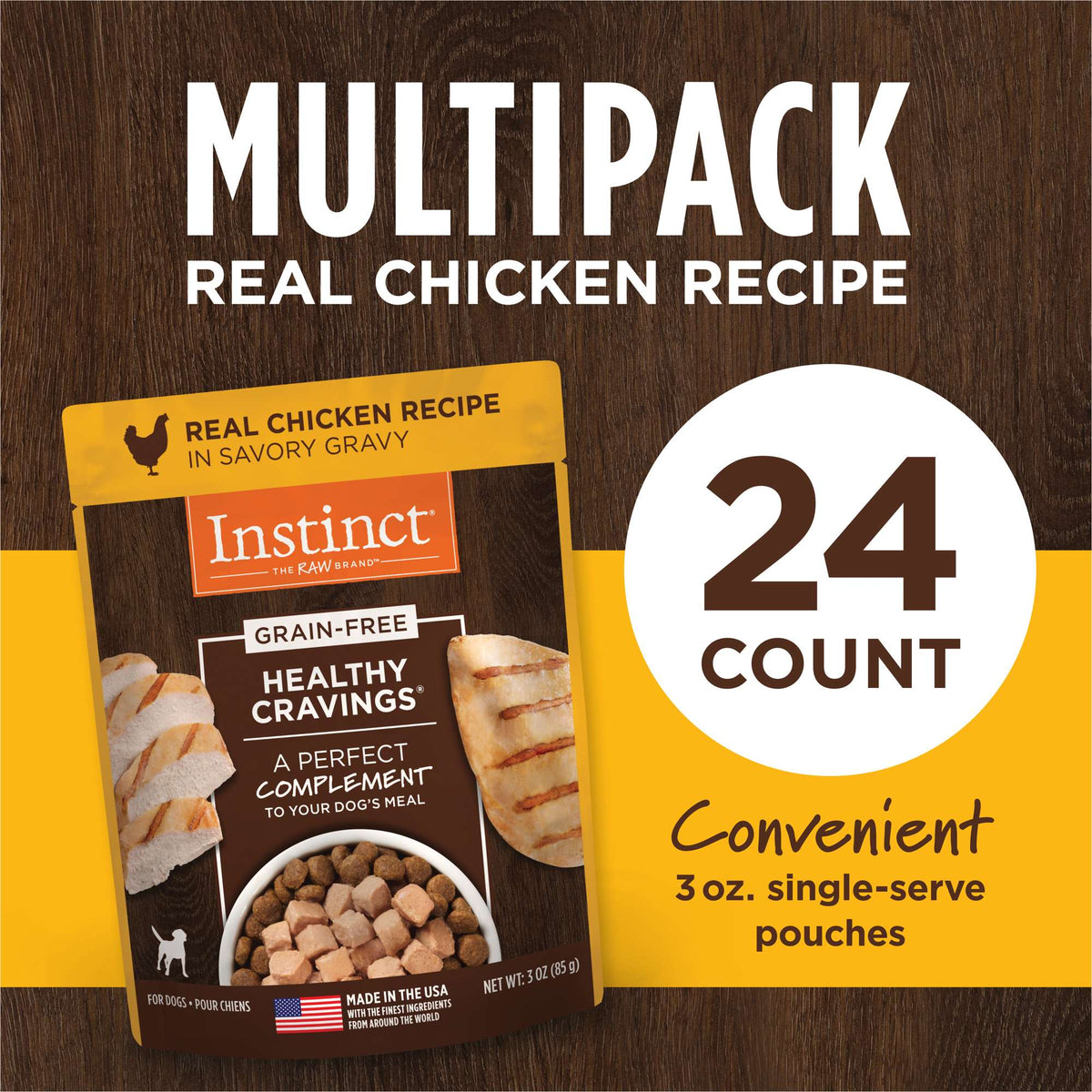Instinct Healthy Cravings Grain-Free Real Chicken Recipe Wet Dog Food Topper
