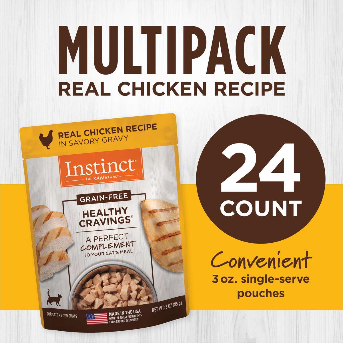 Instinct Healthy Cravings Grain-Free Real Chicken Recipe in Savory Gravy Wet Cat Food Topper