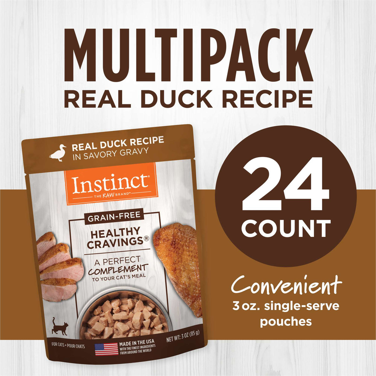 Instinct Healthy Cravings Grain-Free Real Duck Recipe in Savory Gravy Wet Cat Food Topper