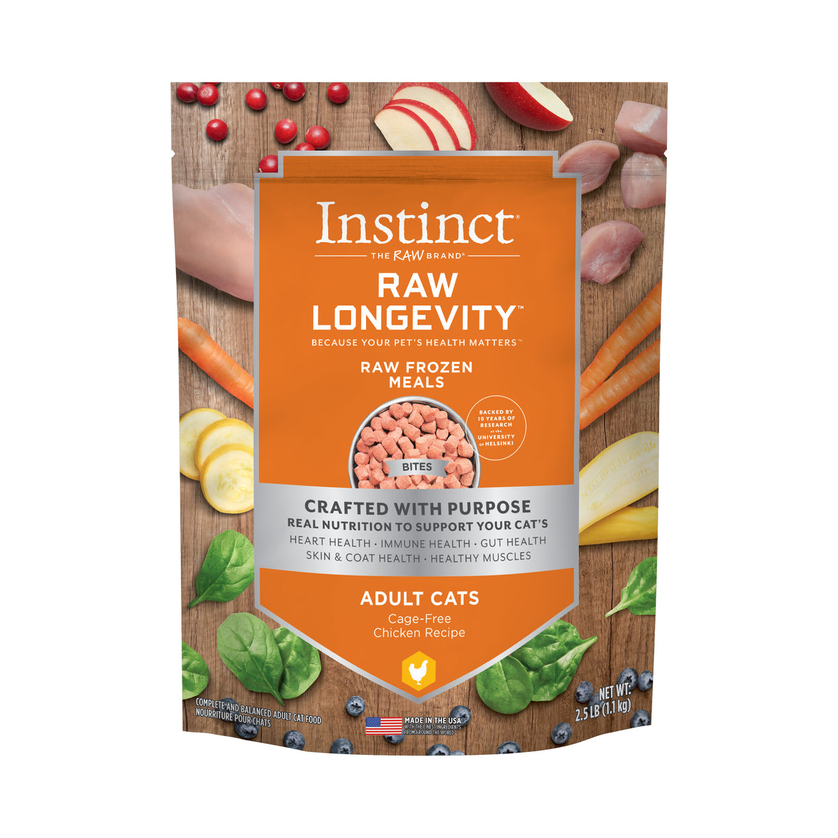 Instinct® Raw Longevity™ Raw Frozen Meals Cage-Free Chicken Recipe for Cats