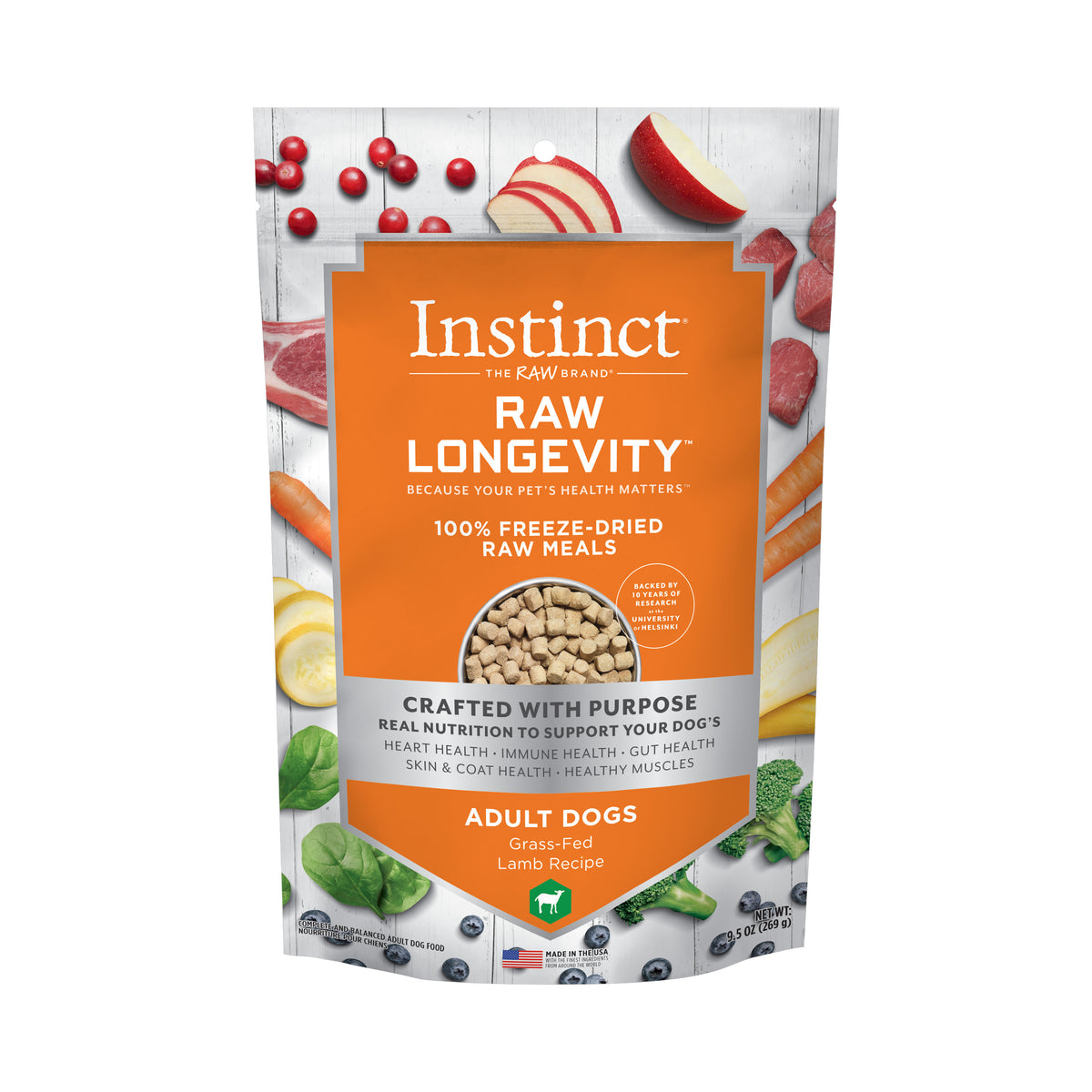 Instinct® Raw Longevity™ 100% Freeze-Dried Raw Meals Grass-Fed Lamb Recipe for Dogs
