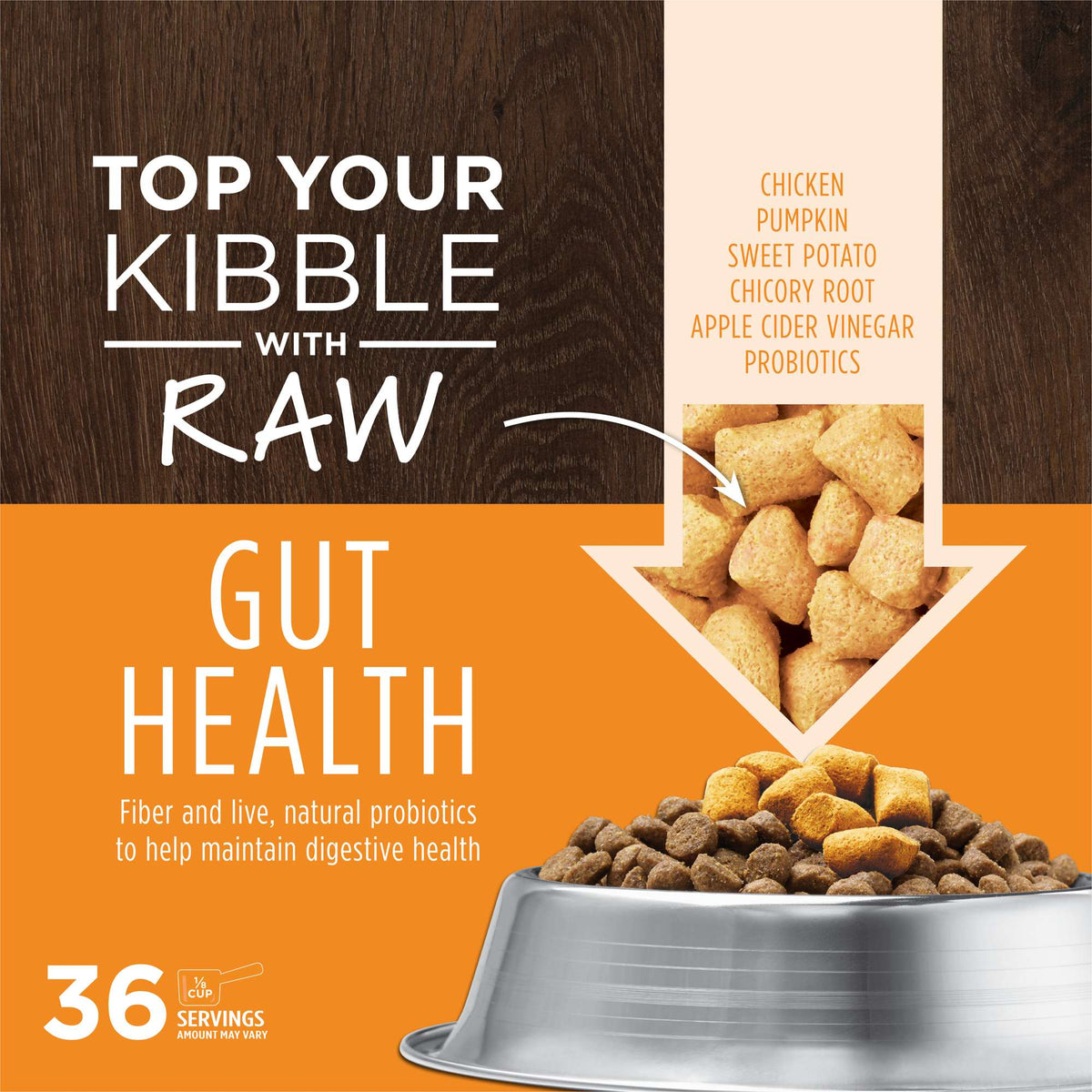 Instinct Frozen Raw Boost Mixers Grain-Free Gut Health Recipe Dog Food Topper