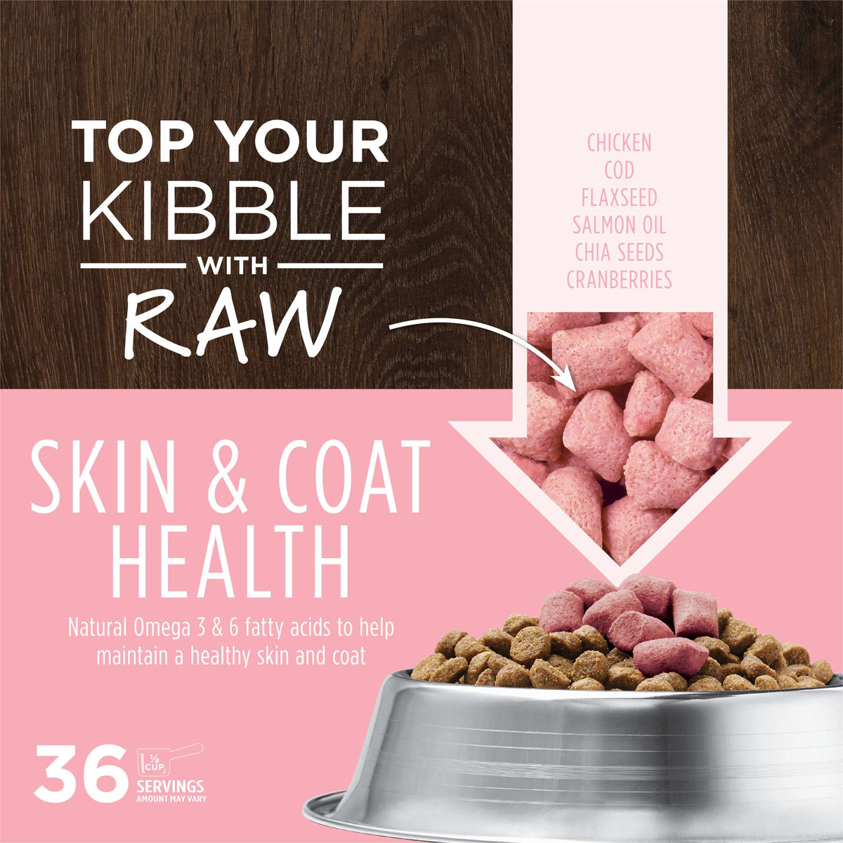 Instinct Frozen Raw Boost Mixers Grain-Free Skin &amp; Coat Health Recipe Dog Food Topper