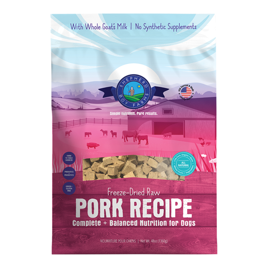 Shepherd Boy Farms Freeze-Dried Pork Recipe Dog Food
