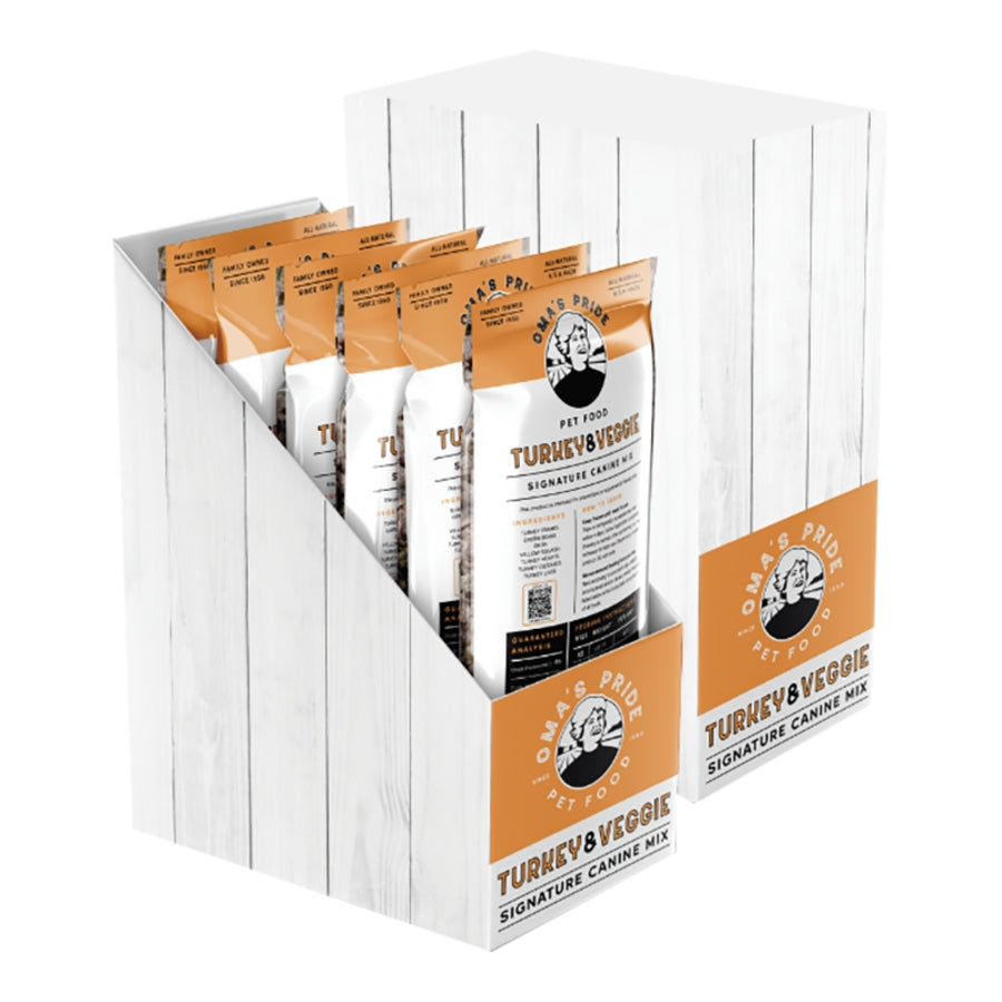 Oma&#39;s Pride Signature Canine Mix Turkey &amp; Veggie Frozen Raw Dog Food