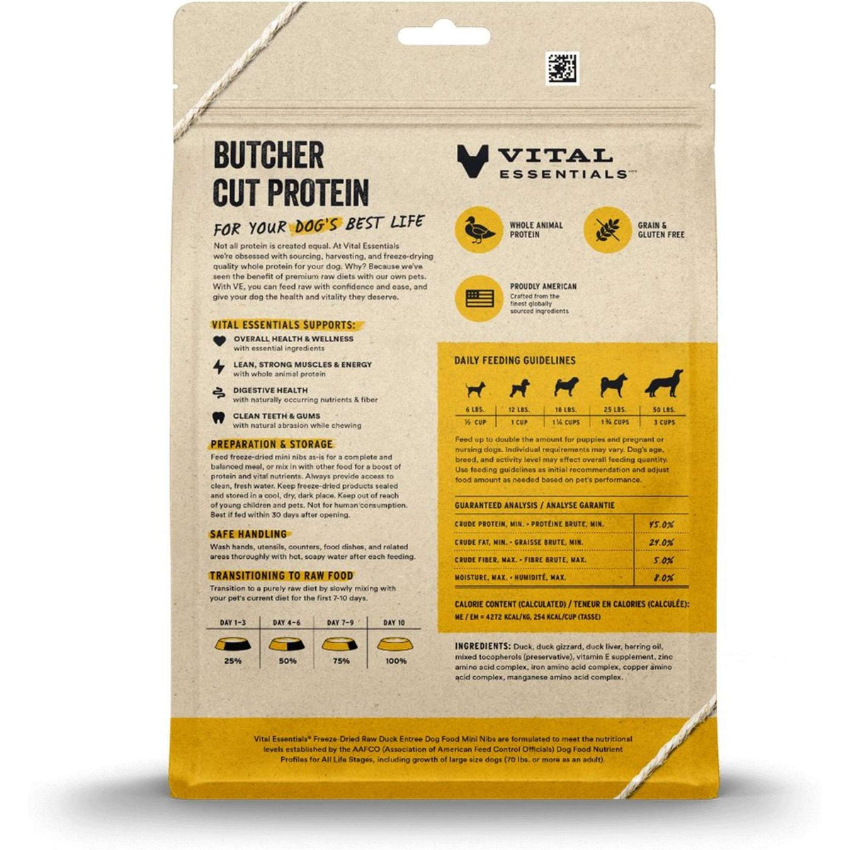 Vital Essentials Freeze-Dried Raw Duck Dog Food