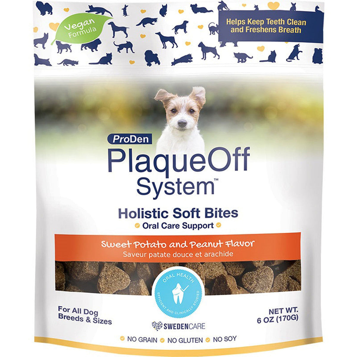 ProDen PlaqueOff Holistic Soft Bites Oral Care Sweet Potato & Peanut Dog Treats