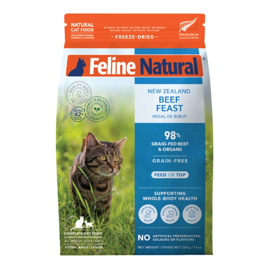 Feline Natural Freeze-Dried Beef Feast Topper or Cat Food