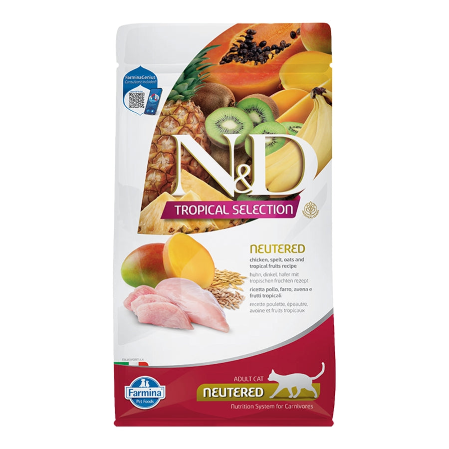 Farmina N&D Tropical Selection Chicken, Spelt, Oats & Tropical Fruits Neutered Cat Food