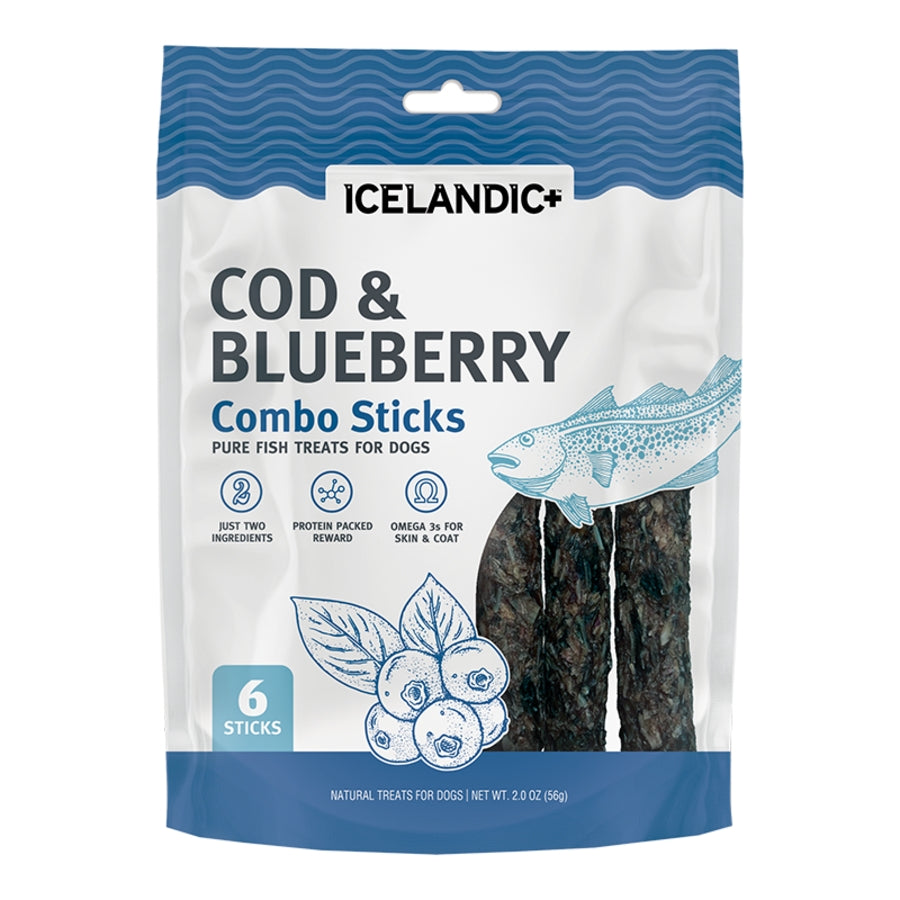 Icelandic+ Combo Sticks Cod &amp; Blueberry Dog Treats