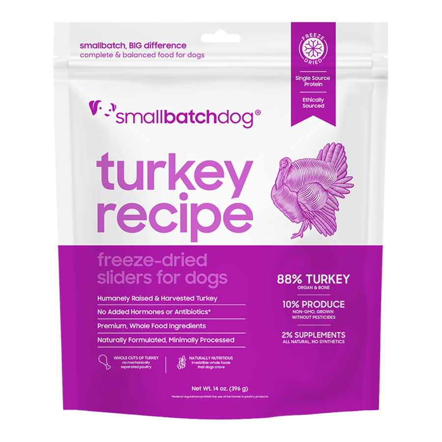 Small Batch Freeze-Dried Raw Turkey Sliders Dog Food