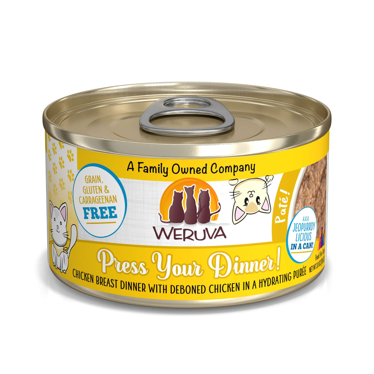Weruva Paté! Press Your Dinner! Chicken in Purée Canned Cat Food