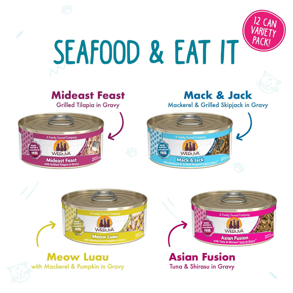 Weruva Seafood &amp; Eat It Variety Pack Canned Cat Food