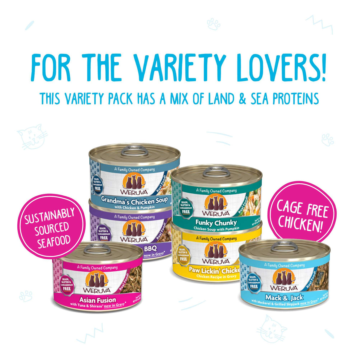 Weruva Rudi&#39;s Recipes Variety Pack Canned Cat Food
