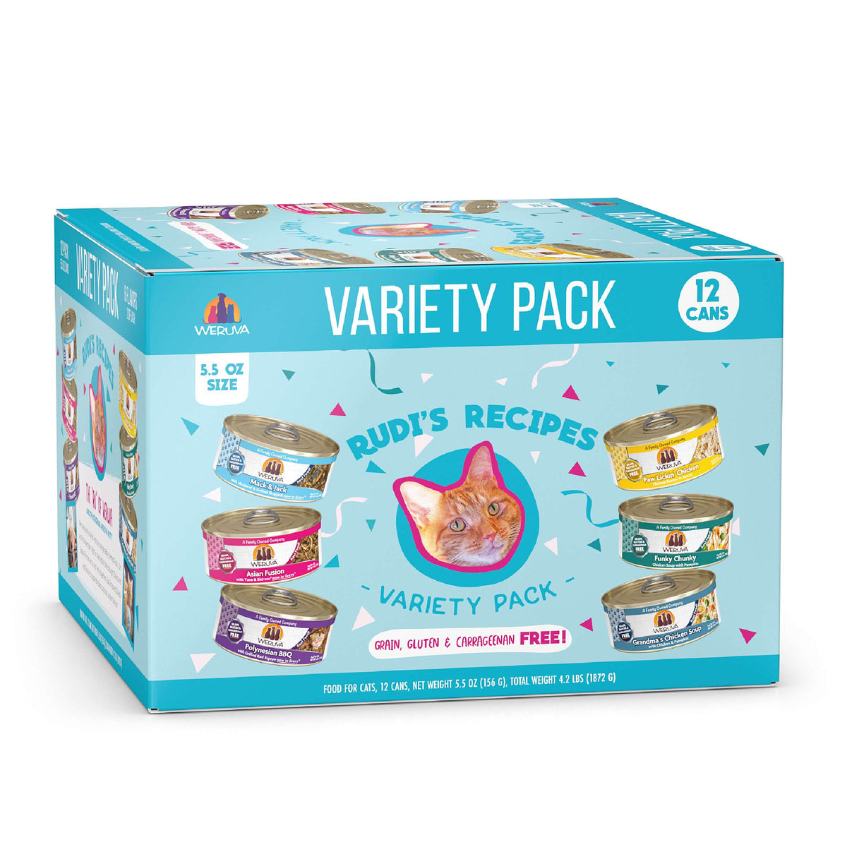 Weruva Rudi&#39;s Recipes Variety Pack Canned Cat Food