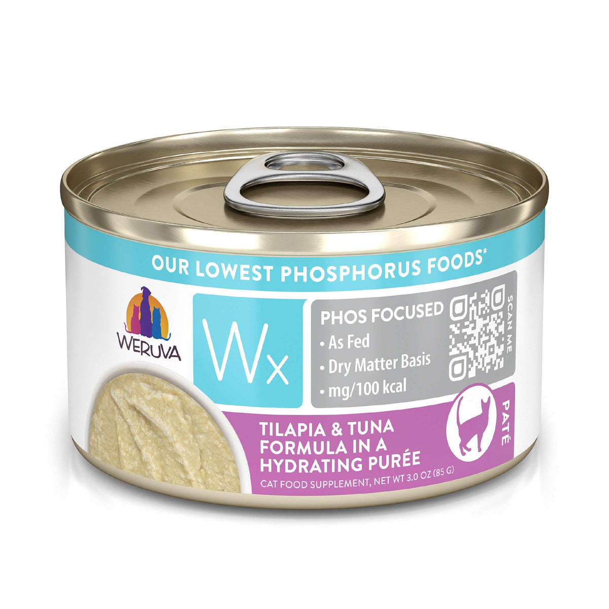 Weruva Wx Phos Focused Tilapia &amp; Tuna in Purée Canned Cat Food