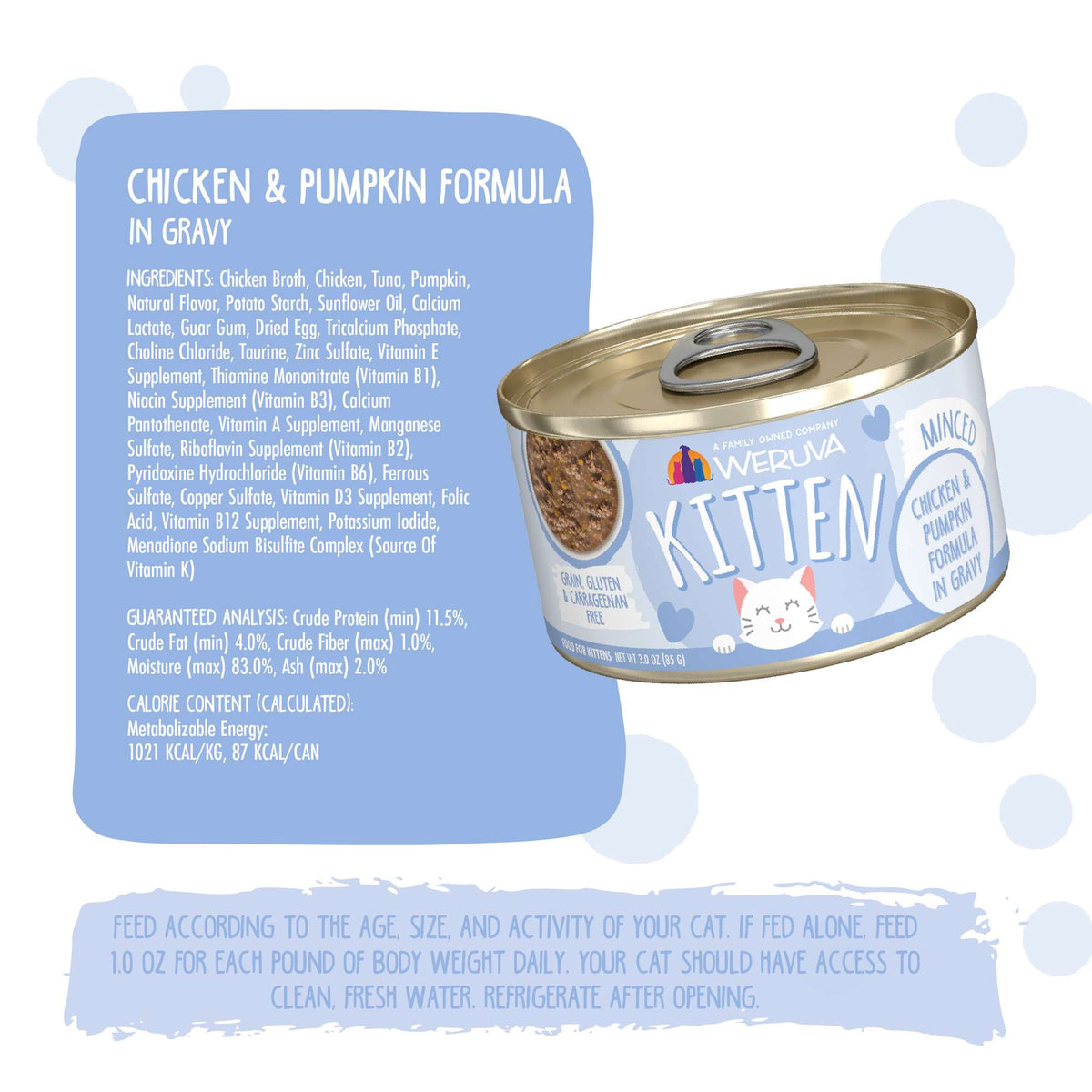 Weruva Kitten Chicken &amp; Pumpkin in Gravy Canned Cat Food