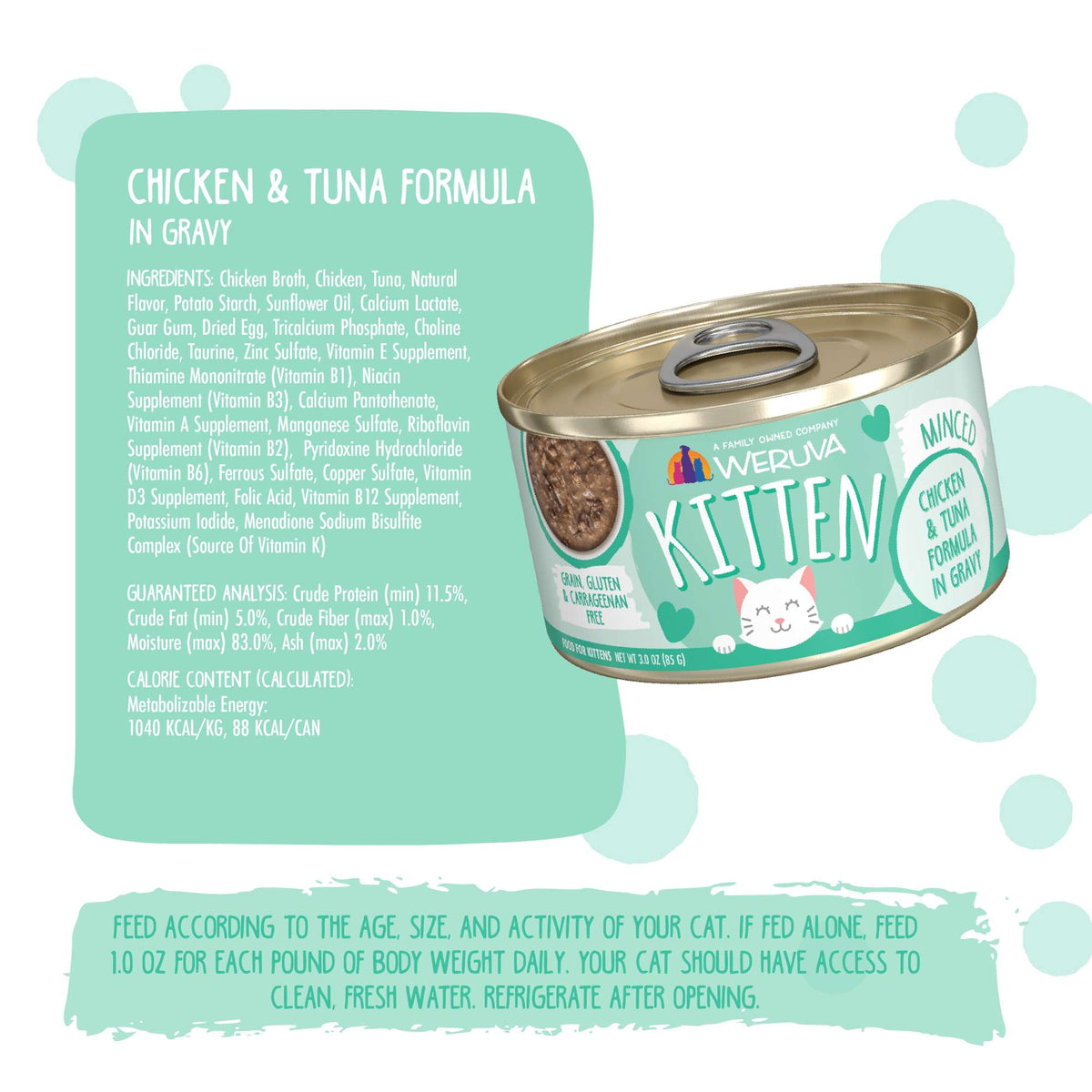 Weruva Kitten Chicken &amp; Tuna in Gravy Canned Cat Food