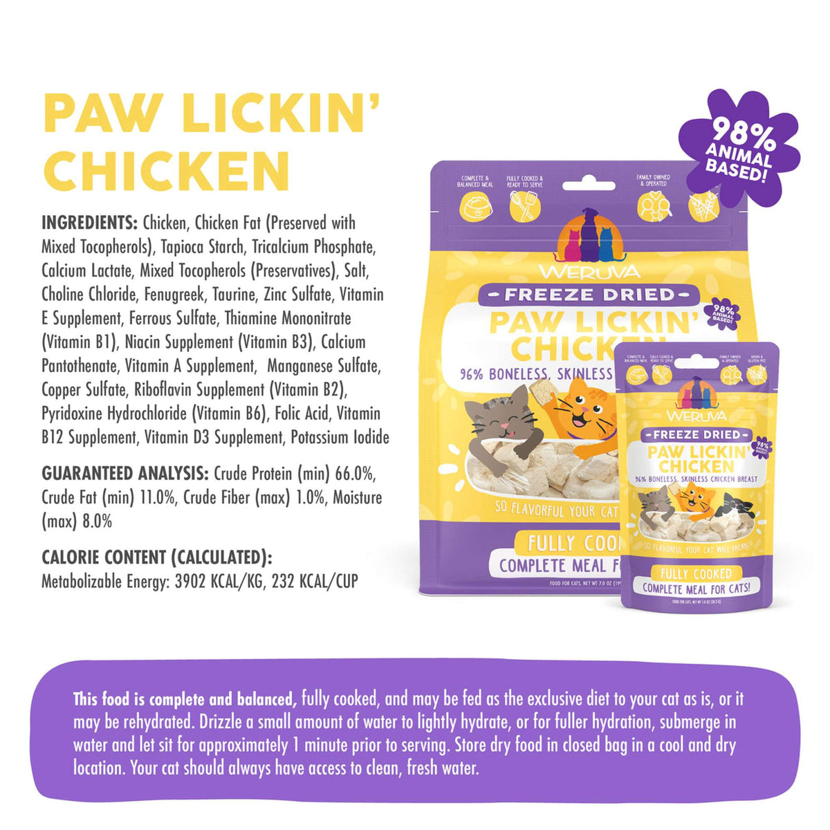Weruva Freeze-Dried Paw Lickin&#39; Chicken Cat Food