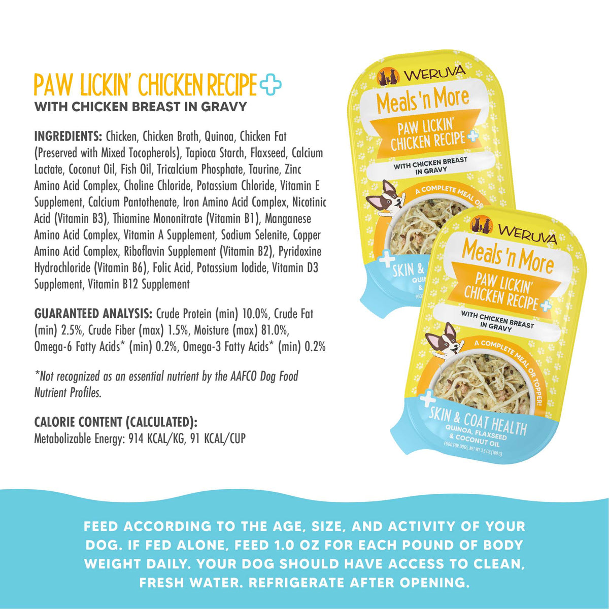 Weruva Meals &#39;n More Paw Lickin&#39; Chicken Recipe+ Dog Food Cup