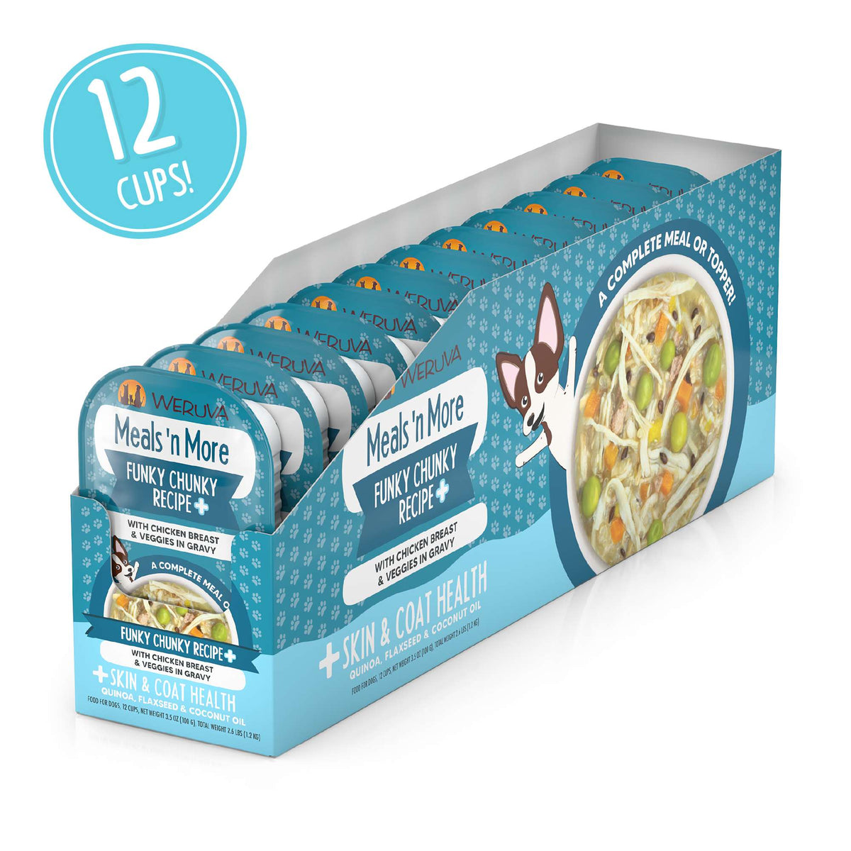Weruva Meals &#39;n More Funky Chunky Recipe+ Chicken &amp; Veggies Dog Food Cup