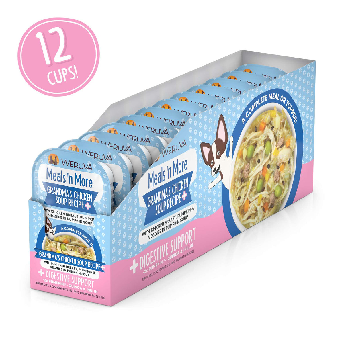 Weruva Meals &#39;n More Grandma&#39;s Chicken Soup Recipe+ Chicken, Pumpkin &amp; Veggies Dog Food Cup
