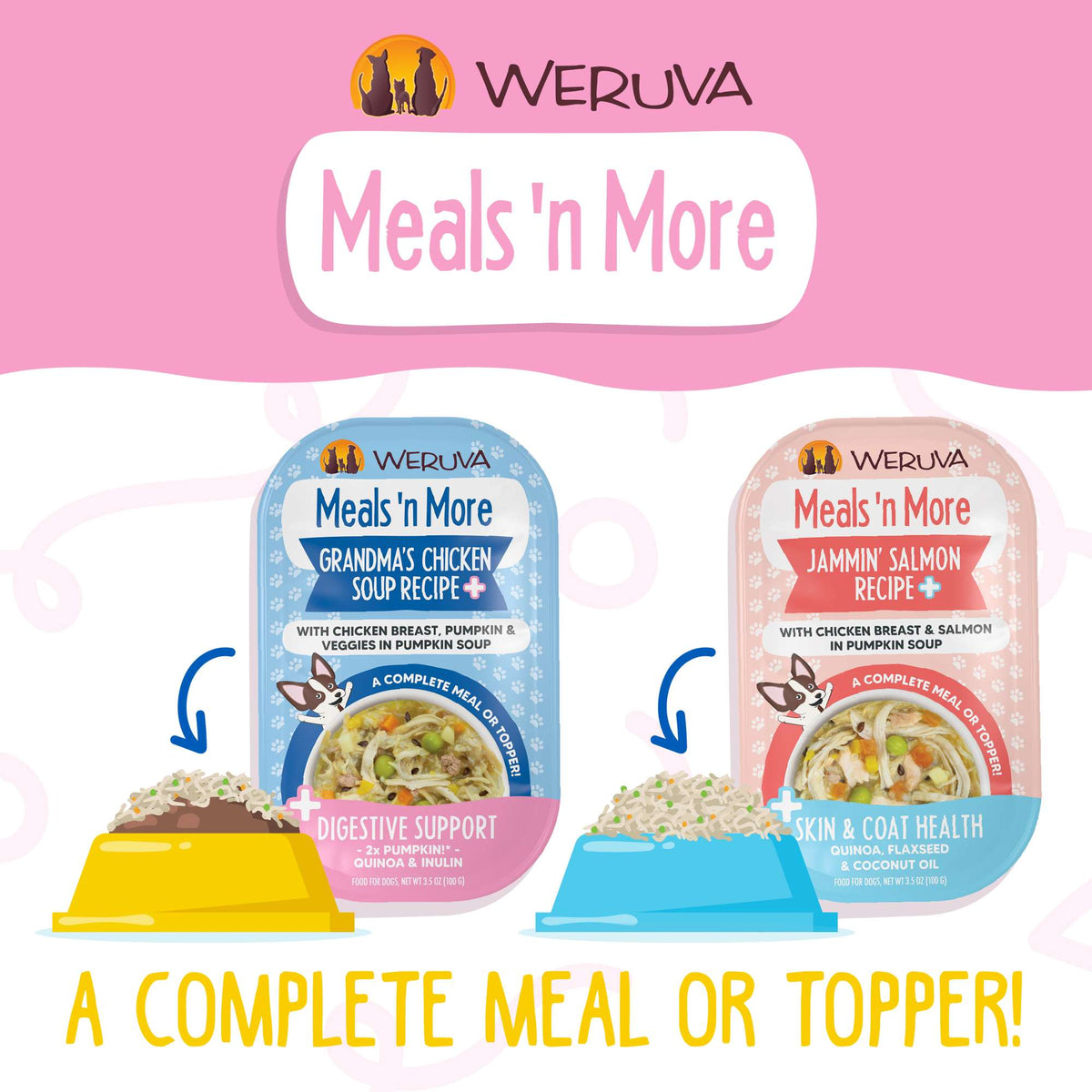 Weruva Meals &#39;n More Grandma&#39;s Chicken Soup Recipe+ Chicken, Pumpkin &amp; Veggies Dog Food Cup