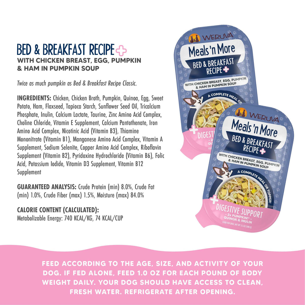 Weruva Meals &#39;n More Bed &amp; Breakfast Recipe+ Chicken, Egg, Pumpkin &amp; Ham Dog Food Cup